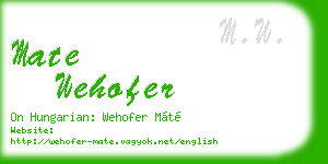 mate wehofer business card