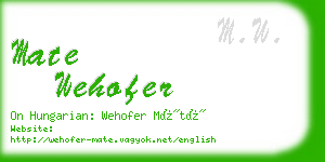 mate wehofer business card